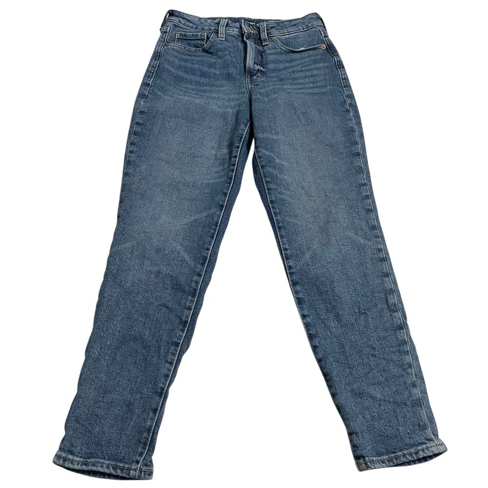 Old Navy Womens Jean Size 0 High Rise OG Straight Secret Slim Pockets Blue Denim